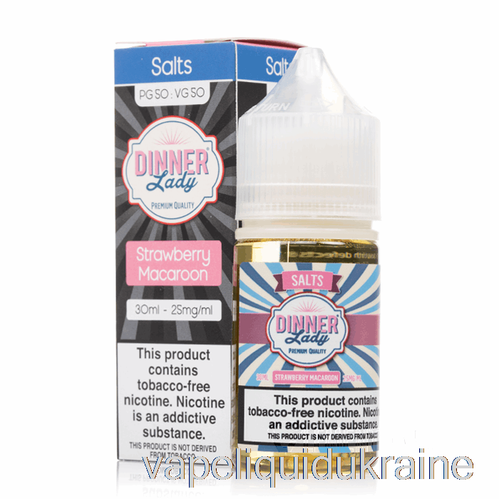 Vape Liquid Ukraine Strawberry Macaroon SALTS - Vape Dinner Lady E-Liquid - 30mL 25mg